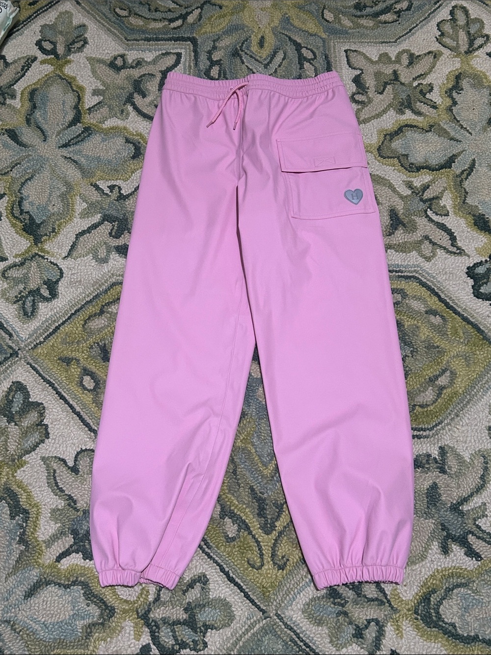 Hatley Pink Cargo Rain Joggers with Heart Pocket